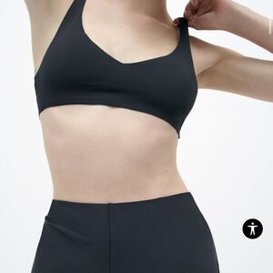 Zara Bralette With‎ V-Neck and Wide Straps Black S NWT